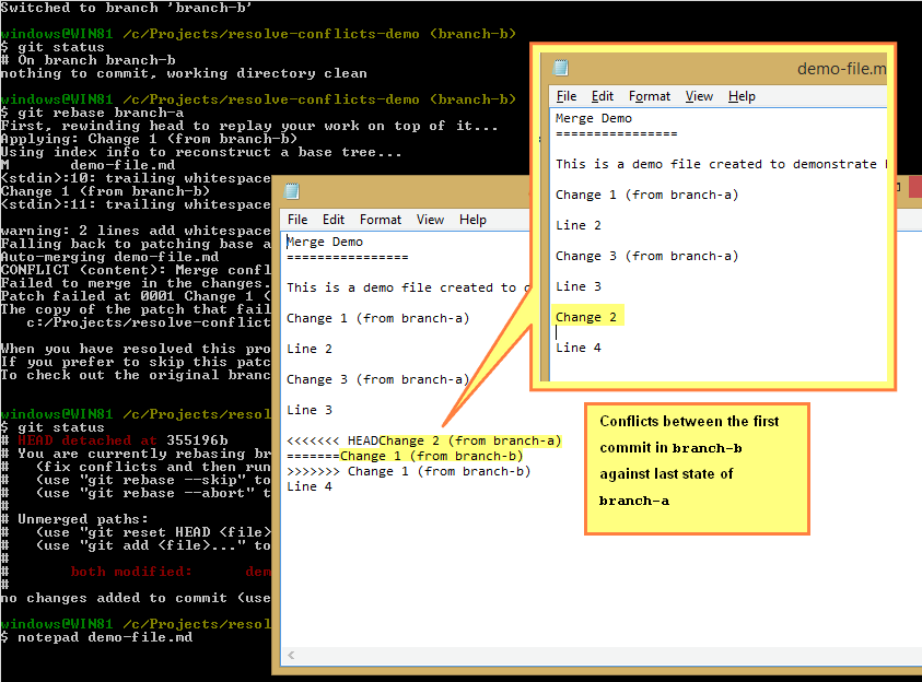 Fix the first rebase conflict