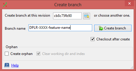 create feature branch